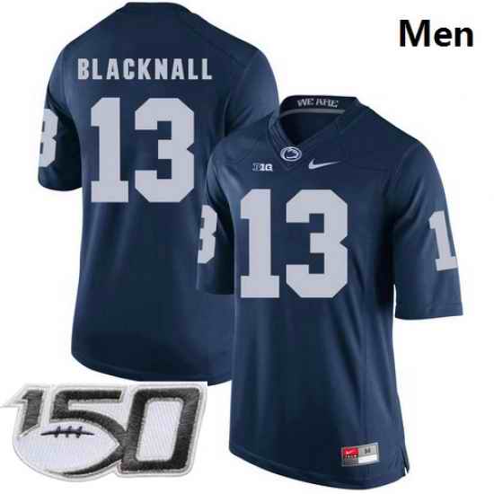 Men Penn State Nittany Lions 13 Saeed Blacknall Navy College Football Stitched 150TH Patch Jersey